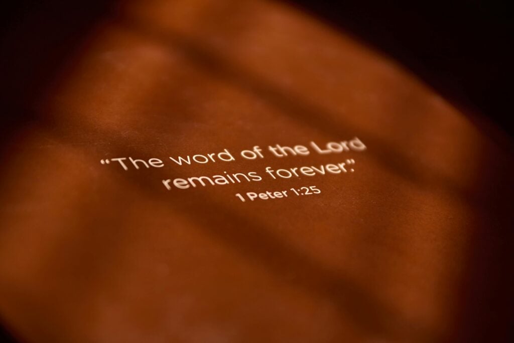 An image of typed text of scripture from the bible.